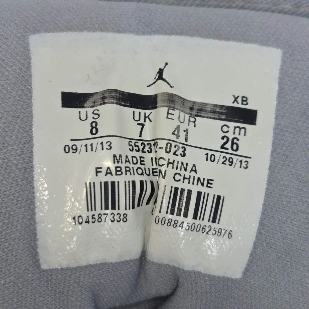 Nike Air Jordan 1 Low Top V2 Wolf Grey White 552312-023 Size‎ 8 RETRO